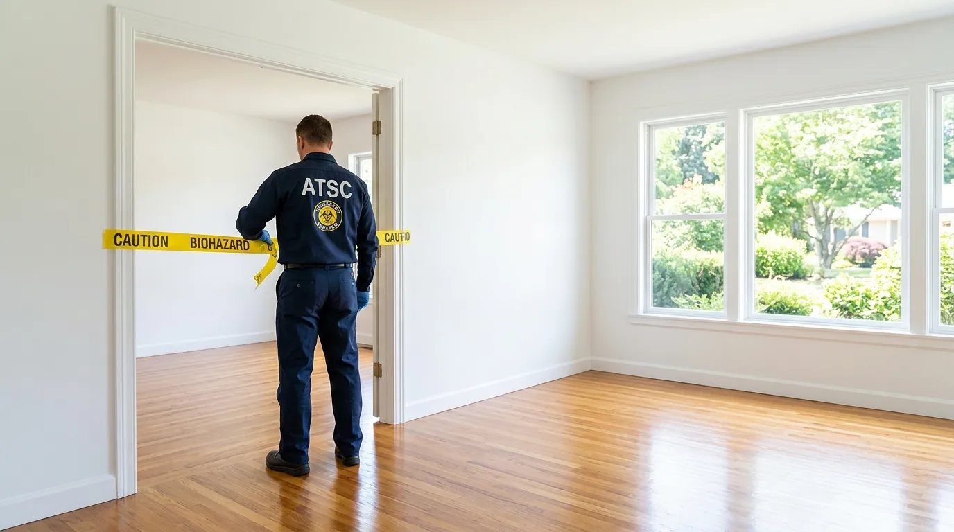 Certified biohazard cleanup crew performing Trauma Scene Cleanup in Woodridge